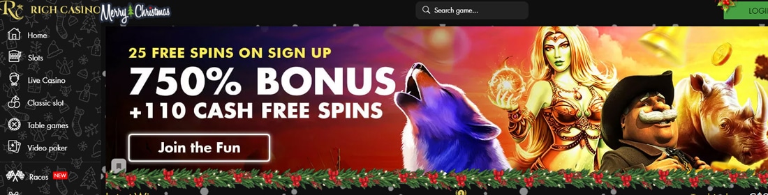 bonus code rich casino