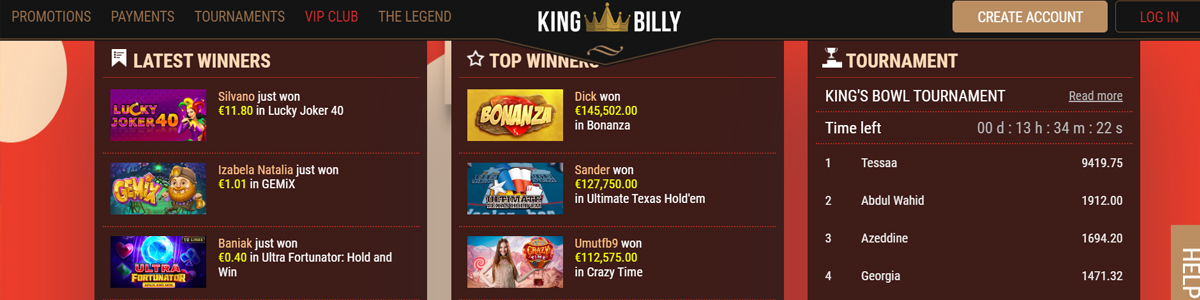 King Billy casino review