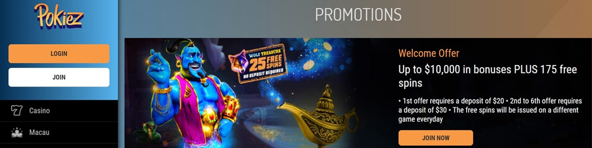 pokiez casino no deposit bonus